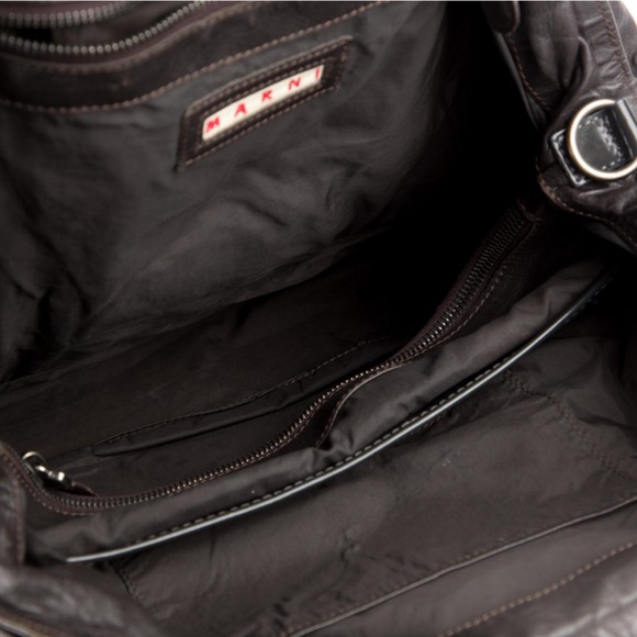 Marni Top Handle Bag in Grey Nylon with Leather Trim and Exterior Pocket - Picture 5 of 6